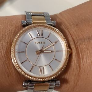 Fossil watch rose gold/silver